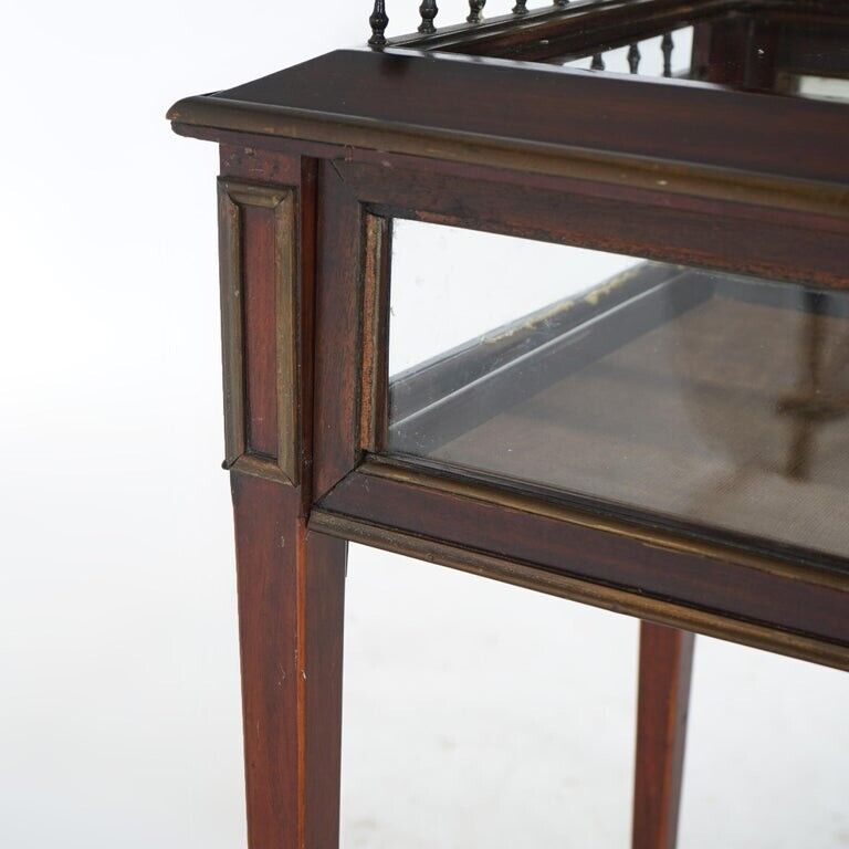Georgian Style Mahogany and Bronze Display Vitrine 1890