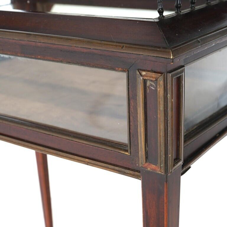 Georgian Style Mahogany and Bronze Display Vitrine 1890
