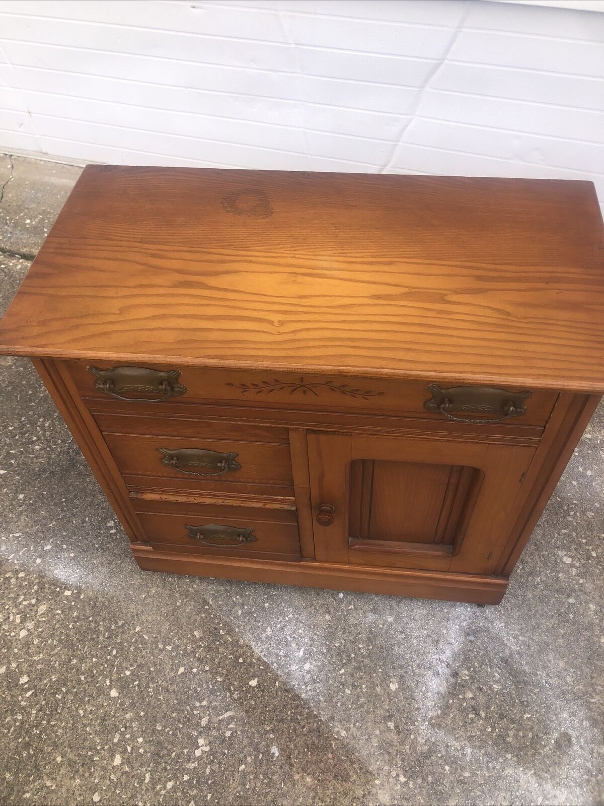 Victorian Eastlake Washstand Commode with Original Hardware