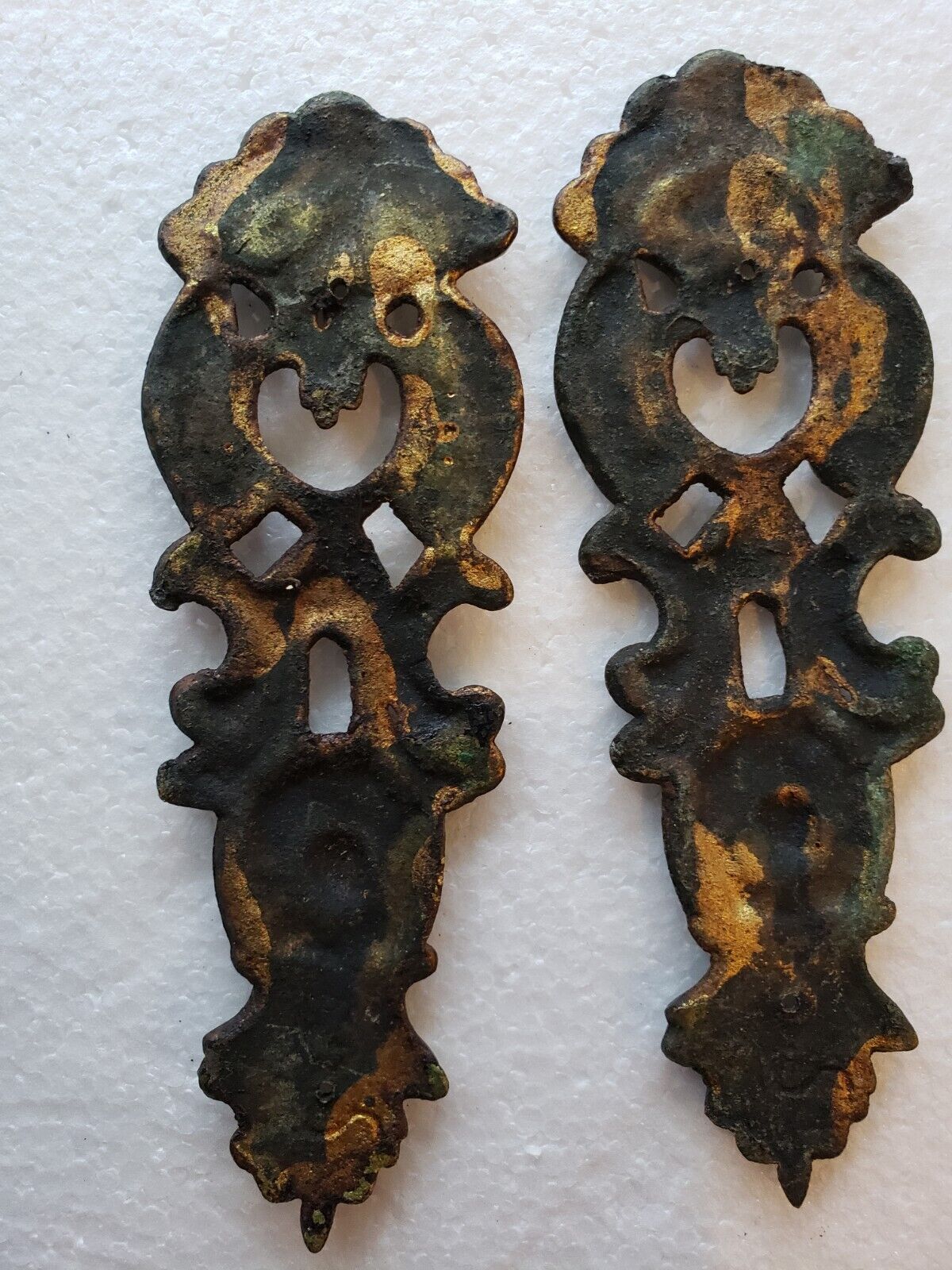 Exquisite Pair of Antique Brass Escutcheon, Circa 1700's-1800's