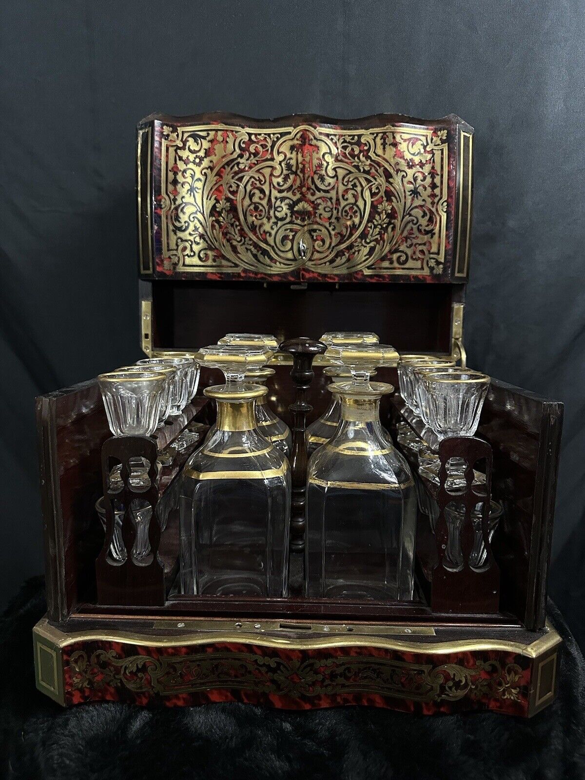 French Tantalus Liquor Cabinet - Napoleon III Era Antique