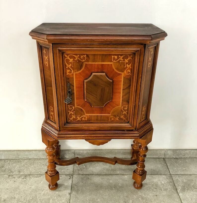 French Oak Drinks Cabinet with Key, 1700s Antique