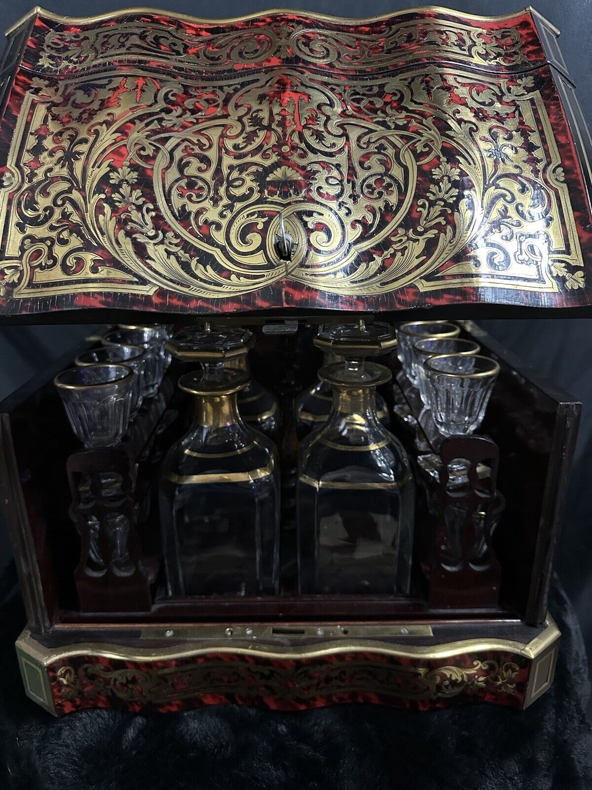 French Tantalus Liquor Cabinet - Napoleon III Era Antique