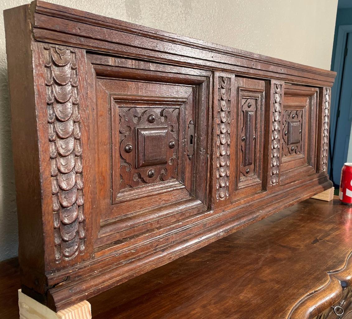 Flemish Oak Wood Cabinet with 1700's Doors & Frame