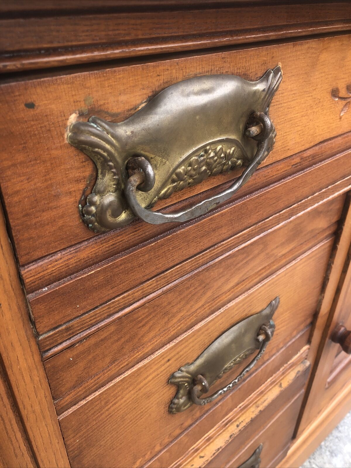 Victorian Eastlake Washstand Commode with Original Hardware