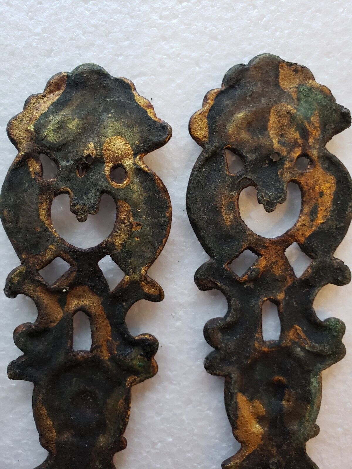 Exquisite Pair of Antique Brass Escutcheon, Circa 1700's-1800's