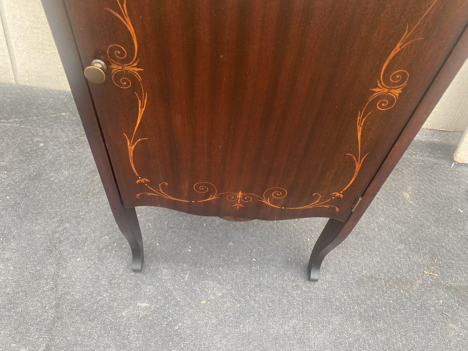 Antique Inlaid Mahogany Music Cabinet