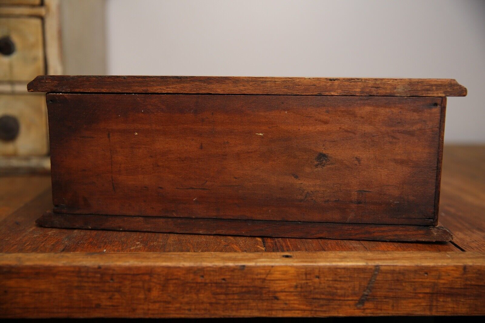 Antique apothecary drawer with porcelain knobs