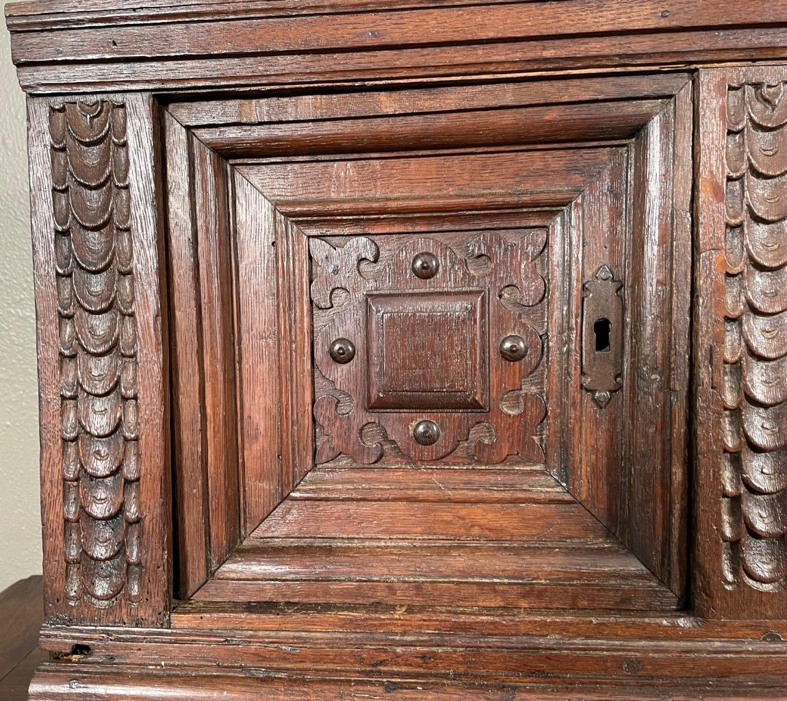 Flemish Oak Wood Cabinet with 1700's Doors & Frame