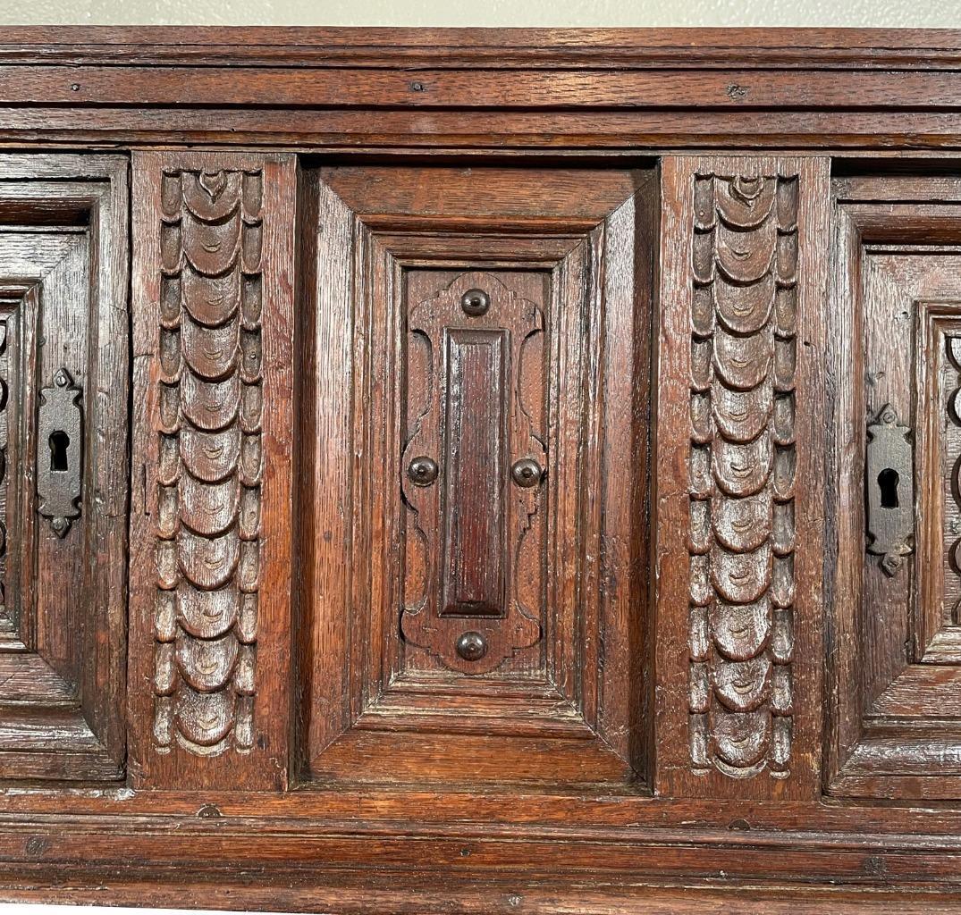 Flemish Oak Wood Cabinet with 1700's Doors & Frame