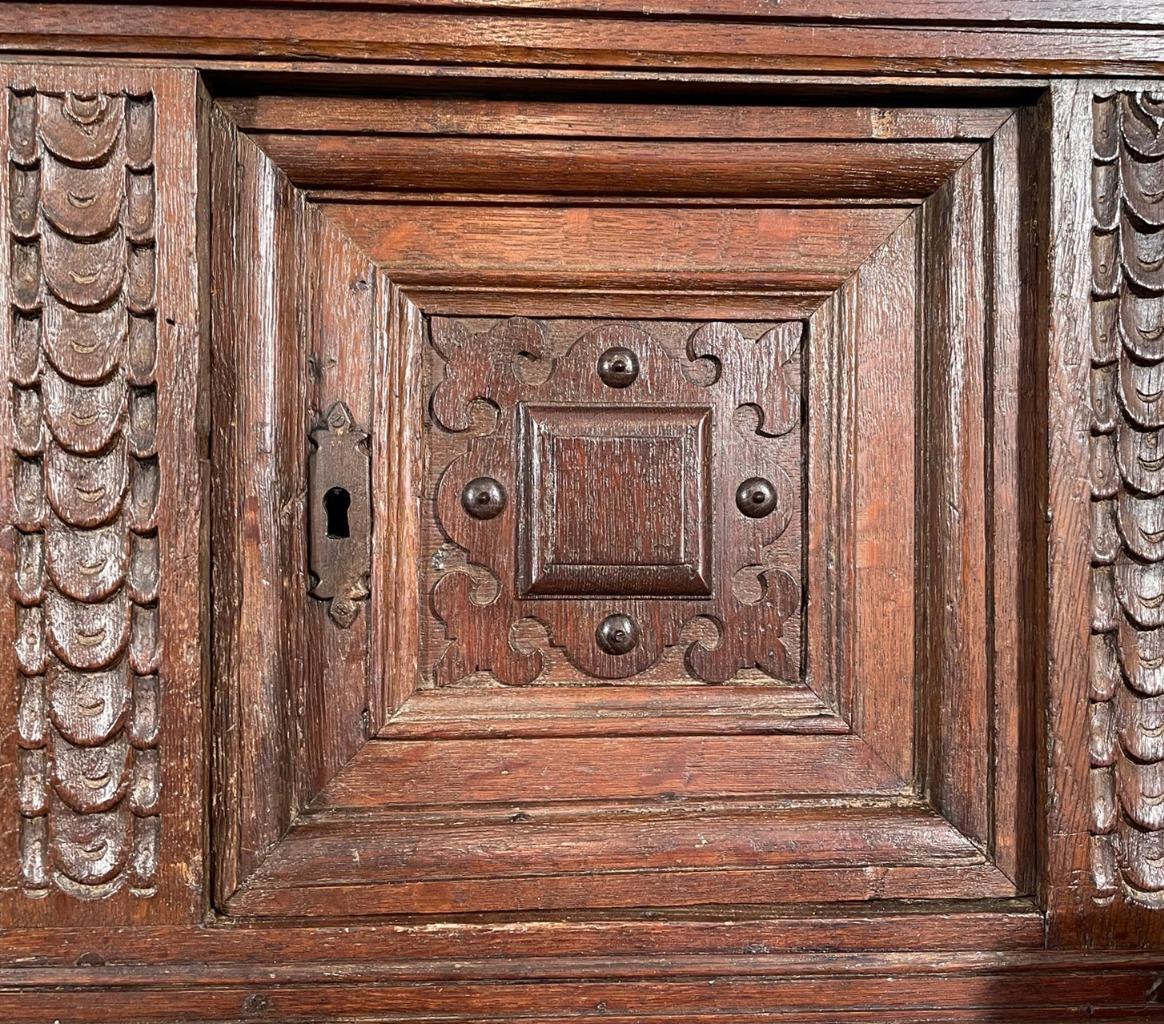 Flemish Oak Wood Cabinet with 1700's Doors & Frame
