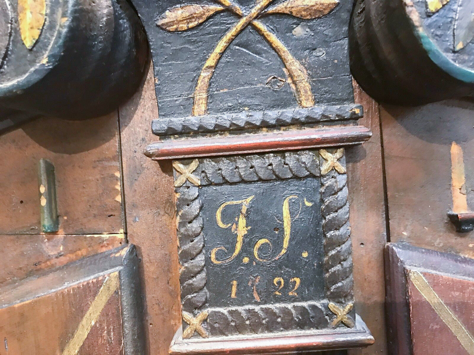 18th Century German Hand Painted Cabinet with Original Key