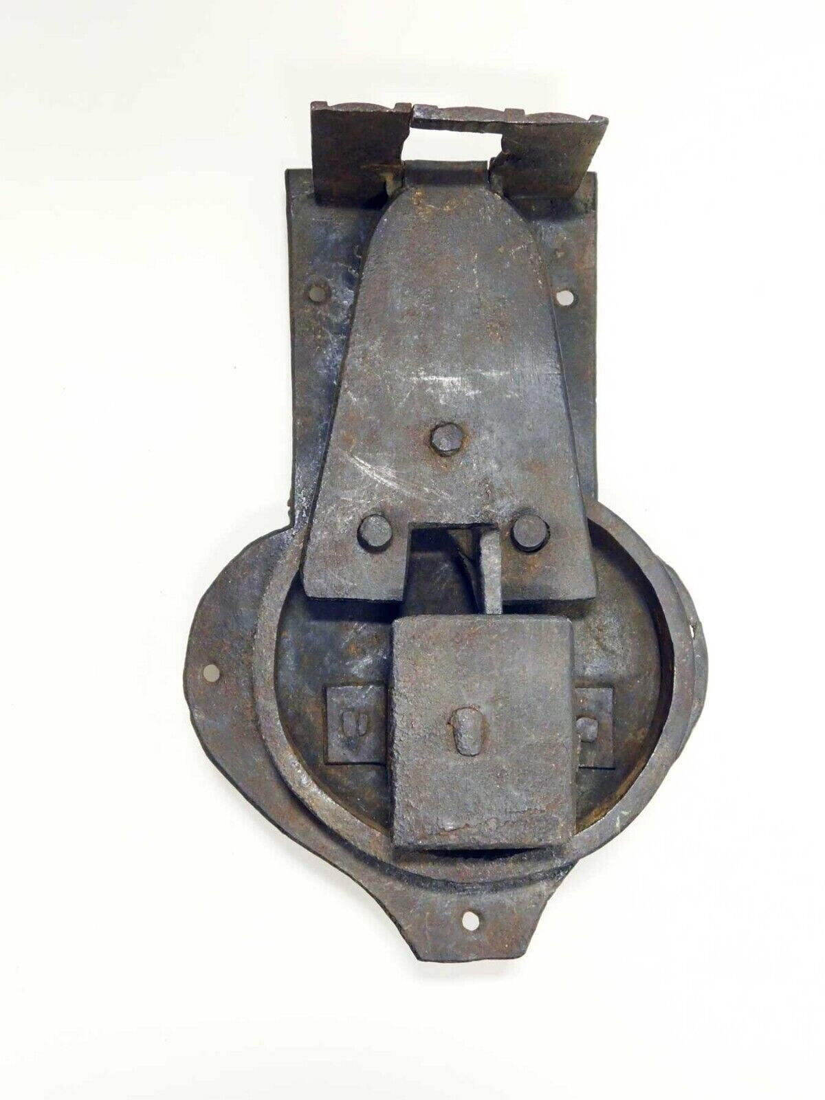 1700's Large Wrought Iron Chest Grab Lock Working