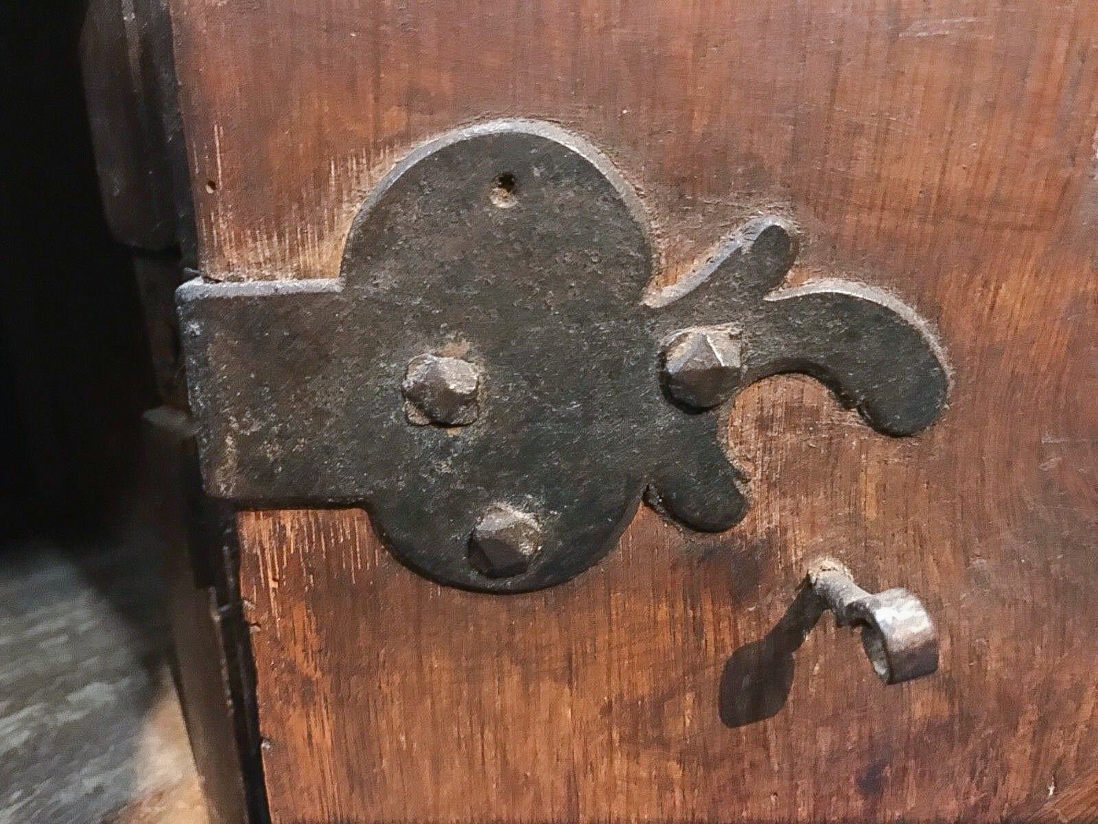D.1779 Oak Wall Cupboard with Initialed Hardware