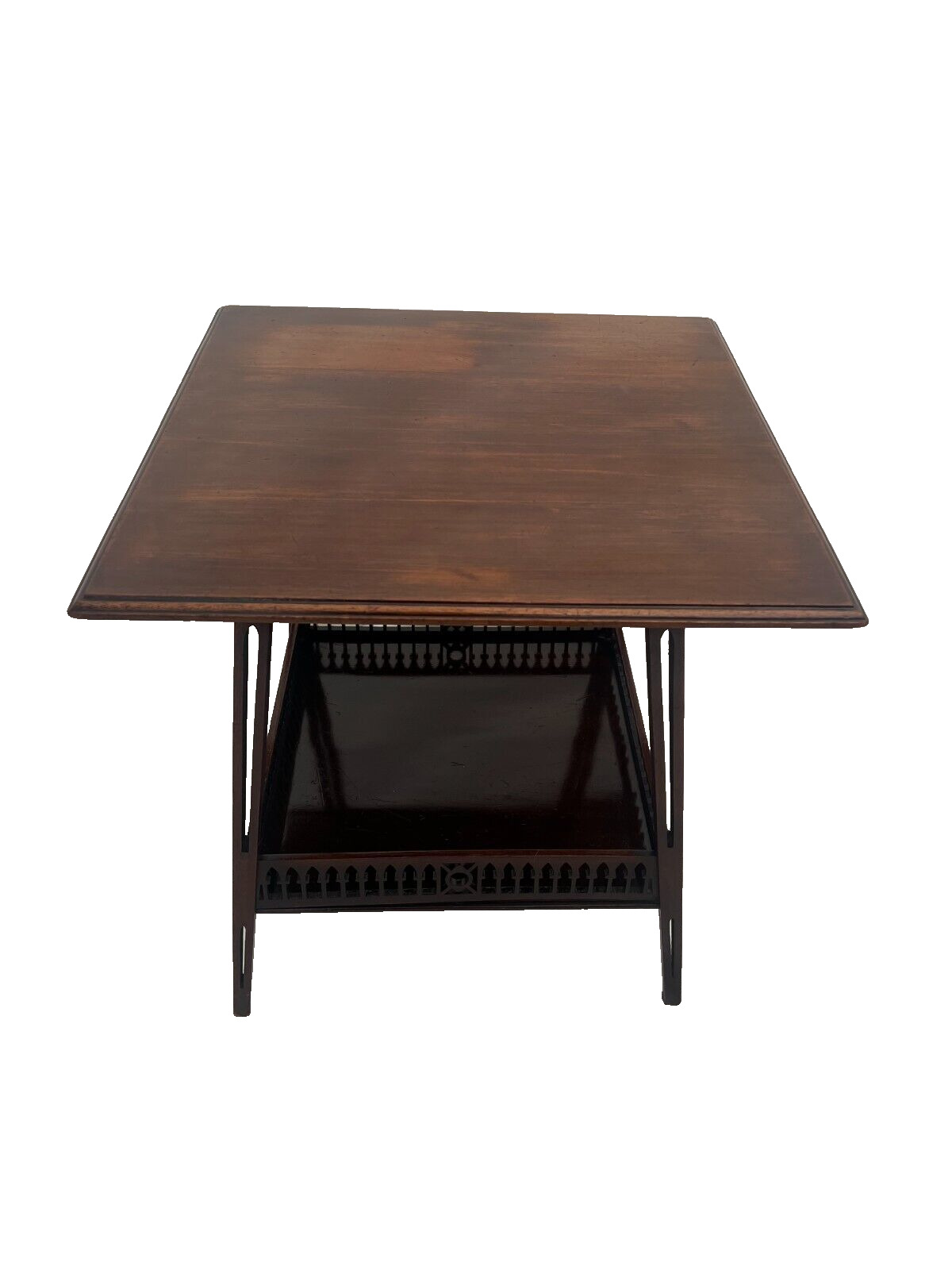 Victorian Square Table with Mahogany Lace Carving