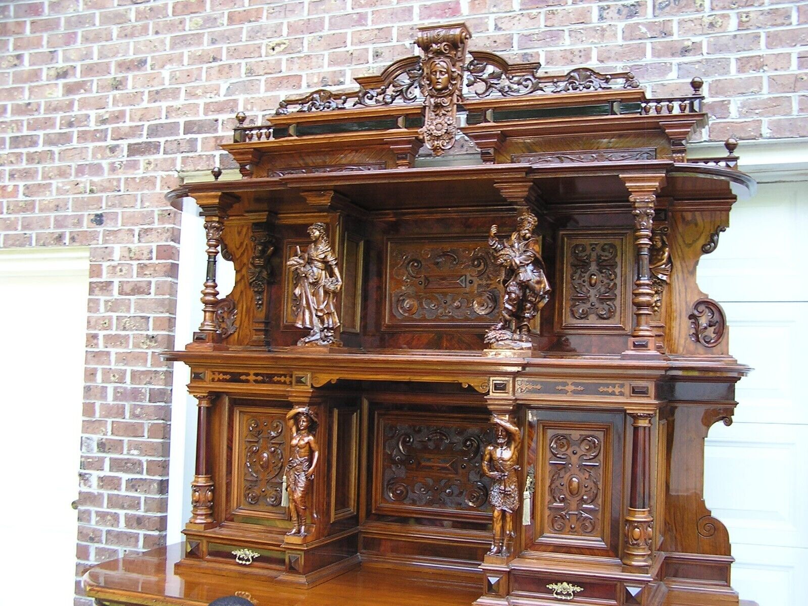 Victorian Castle Court Cabinet from Germany