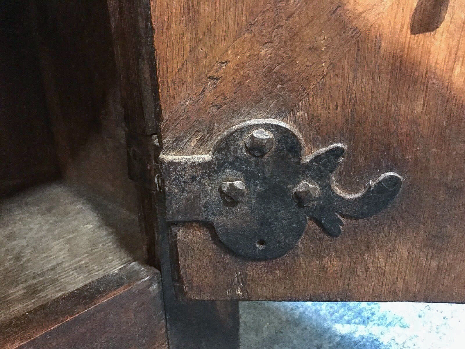 D.1779 Oak Wall Cupboard with Initialed Hardware
