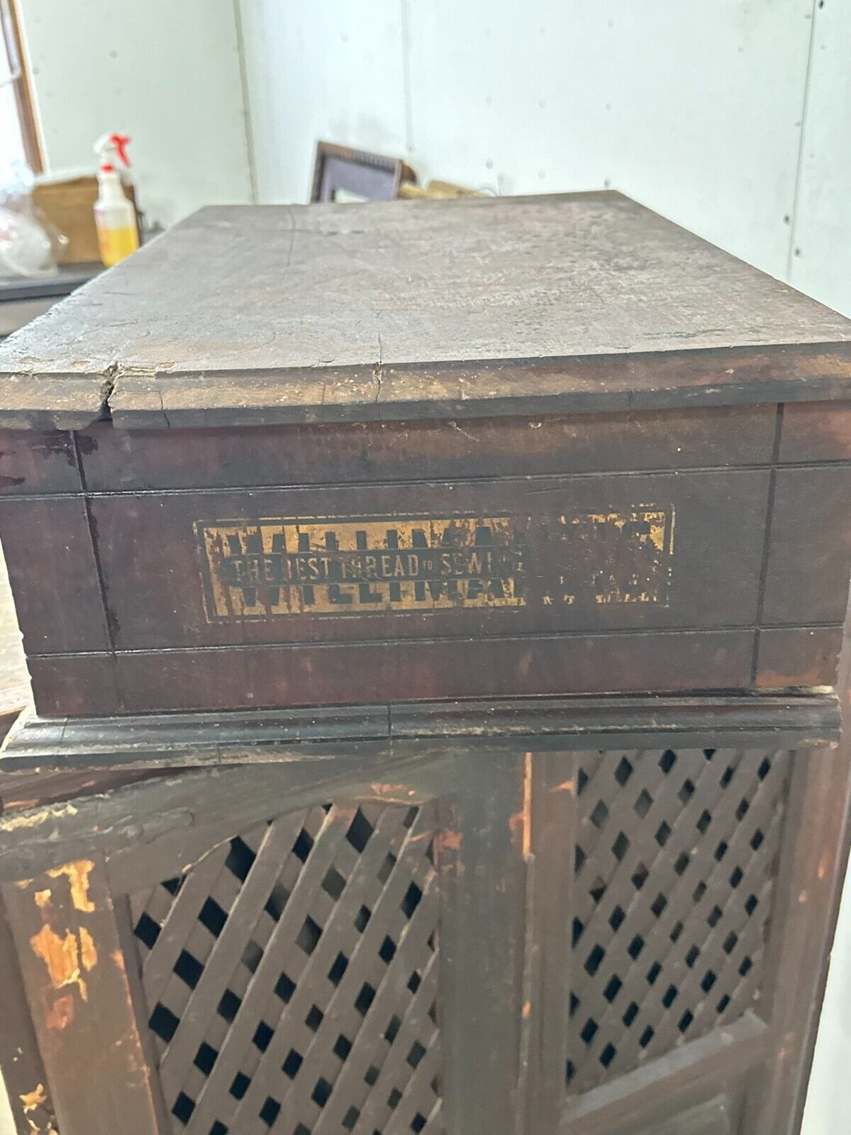 Victorian walnut spool cabinet - Restoration project