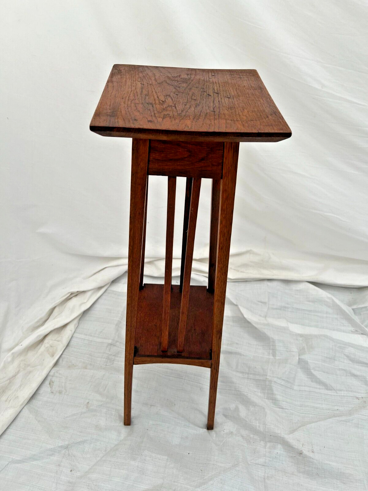 Solid Oak Arts and Crafts Plant Stand Table