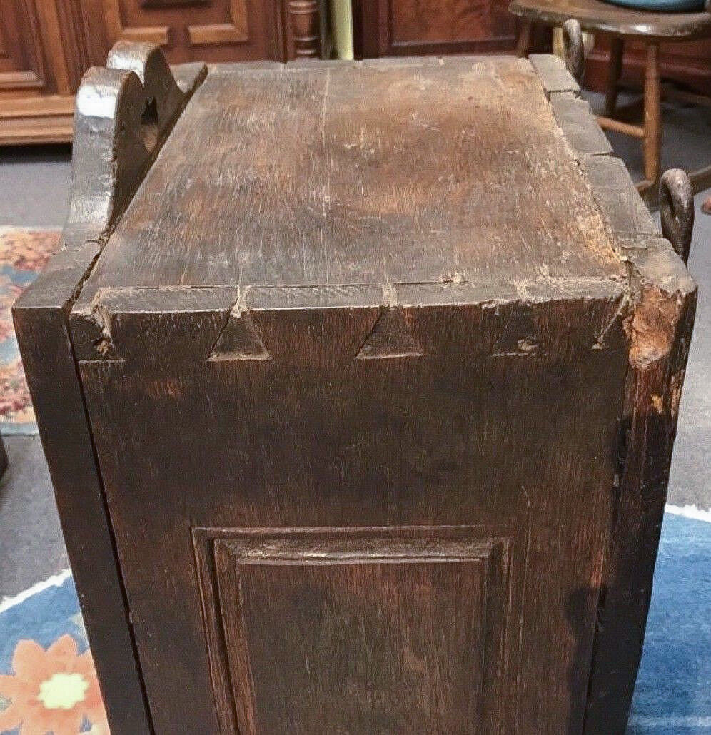 D.1779 Oak Wall Cupboard with Initialed Hardware