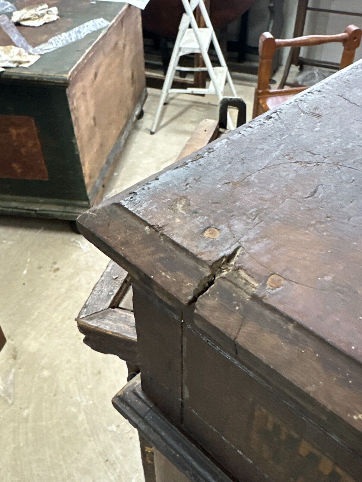 Victorian walnut spool cabinet - Restoration project