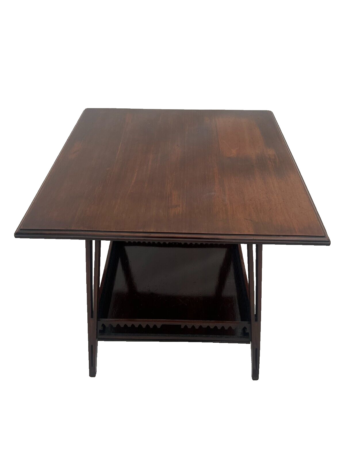 Victorian Square Table with Mahogany Lace Carving