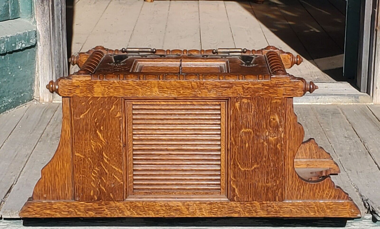 Vintage Victorian Quartersawn Oak Medicine Cabinet