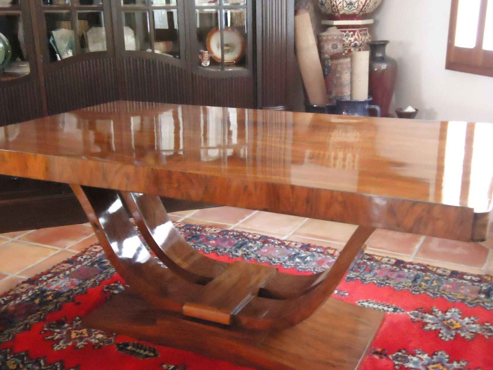 Art Deco French Walnut Table - 37" x 67