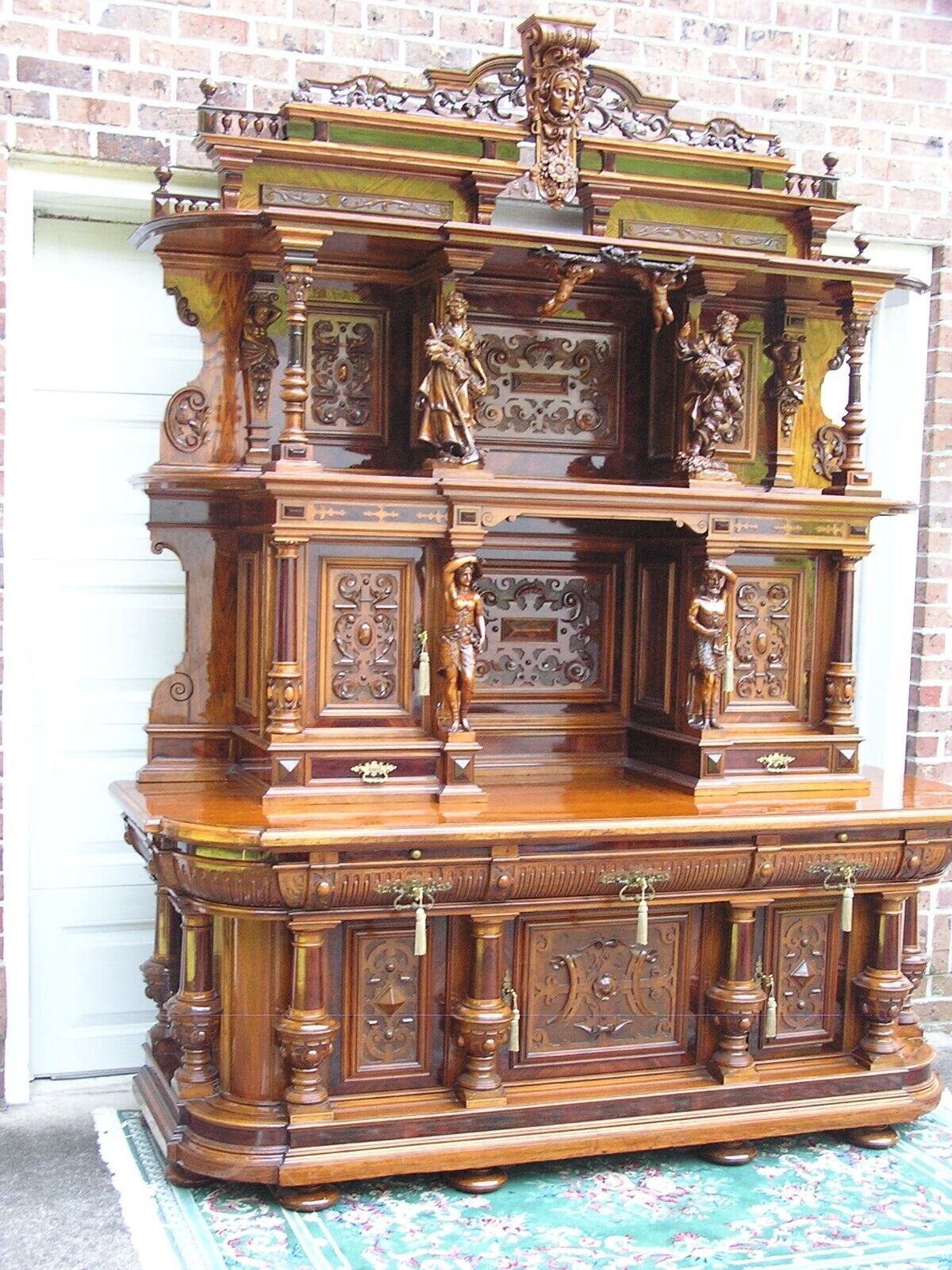 Victorian Castle Court Cabinet from Germany