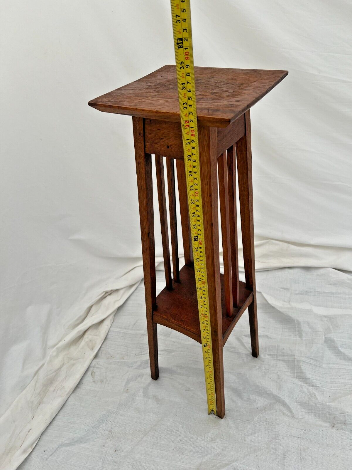 Solid Oak Arts and Crafts Plant Stand Table