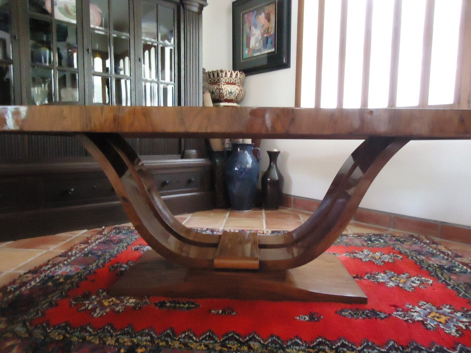 Art Deco French Walnut Table - 37" x 67
