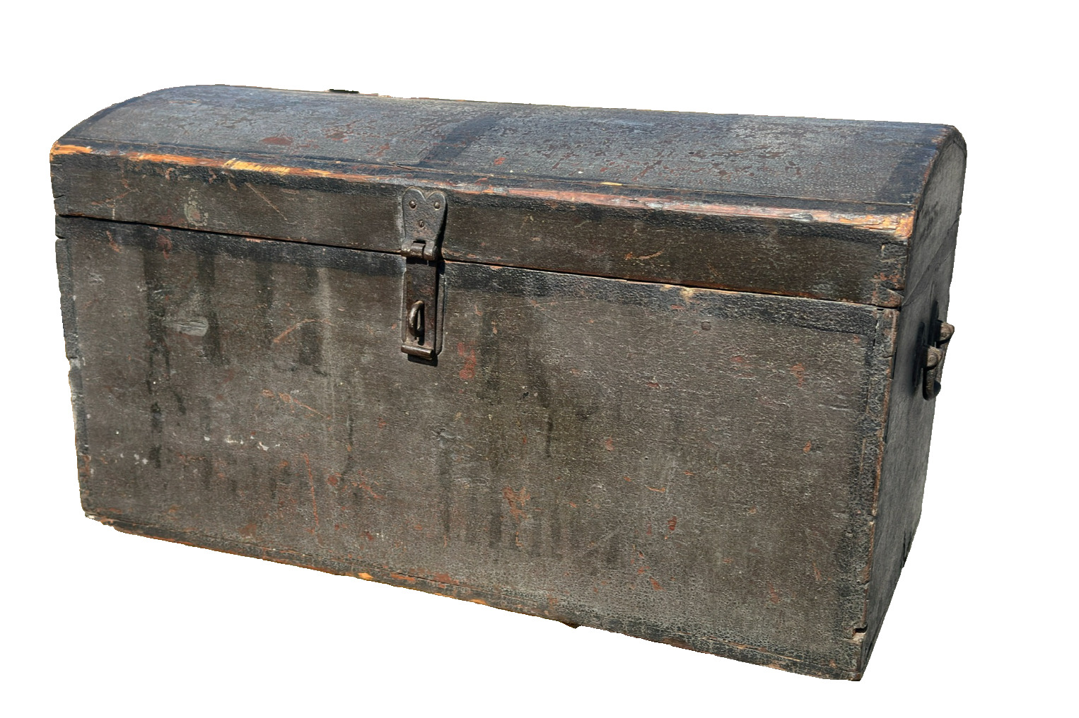 1700s primitive dome lid trunk blanket box cabinet