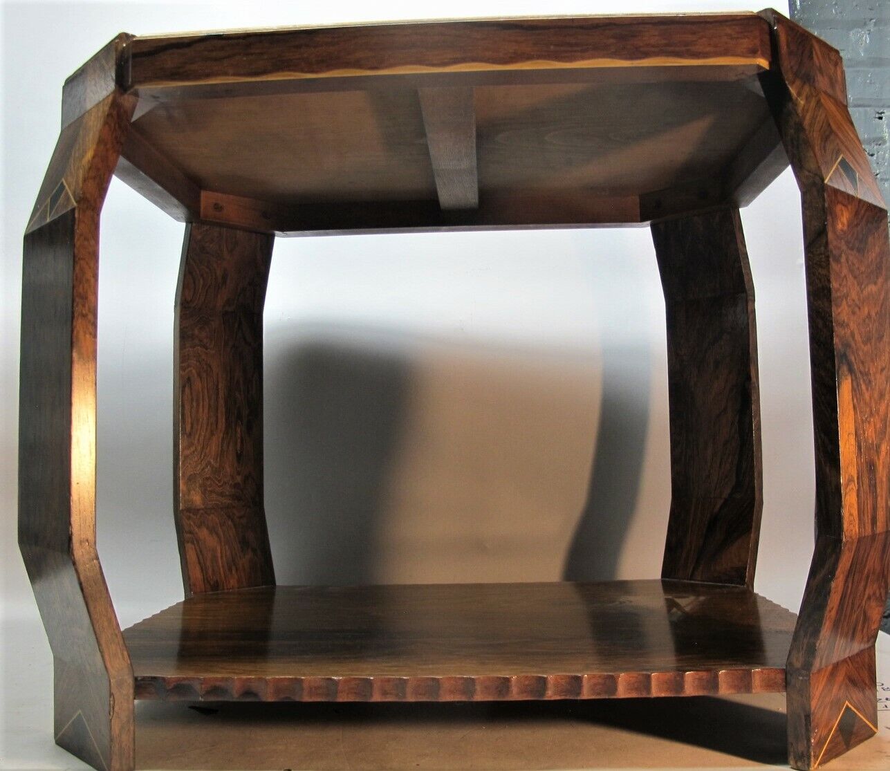 French Art Deco Inlaid Wood Marquetry Table 1925