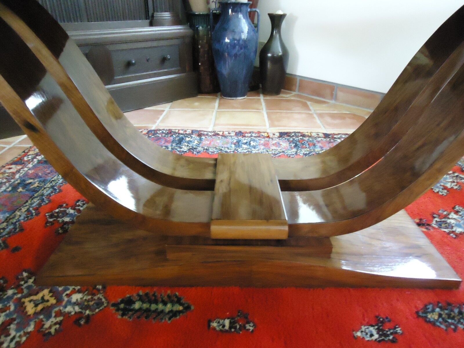 Art Deco French Walnut Table - 37" x 67
