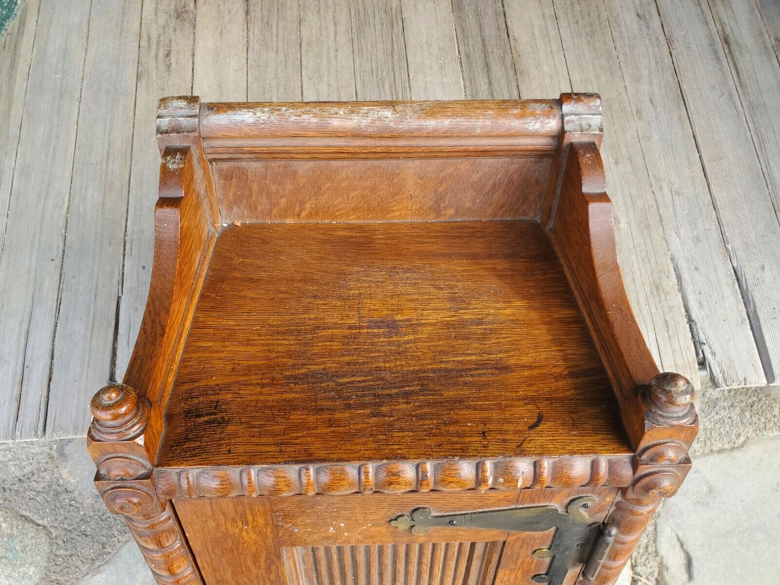 Vintage Victorian Quartersawn Oak Medicine Cabinet
