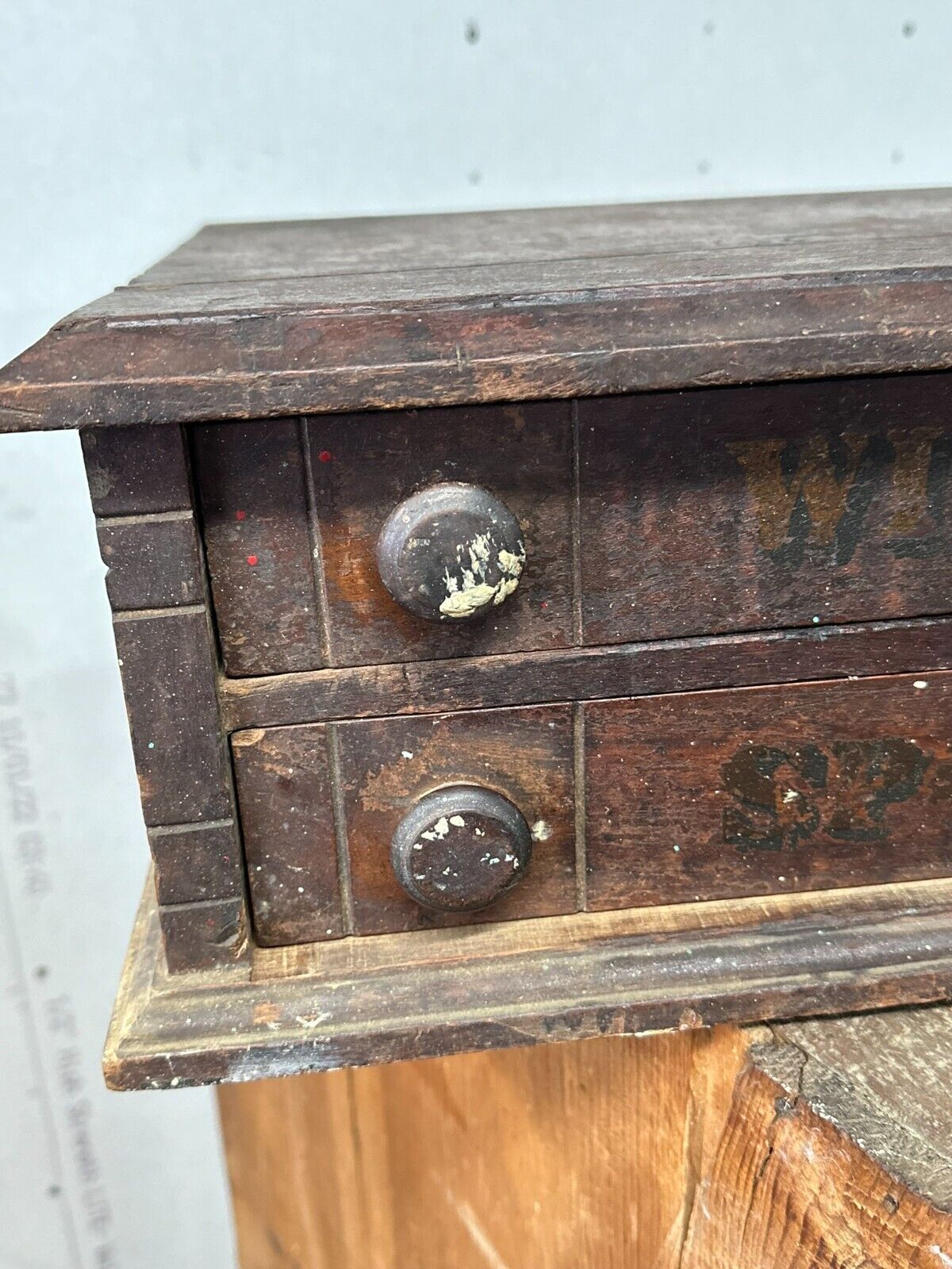 Victorian walnut spool cabinet - Restoration project