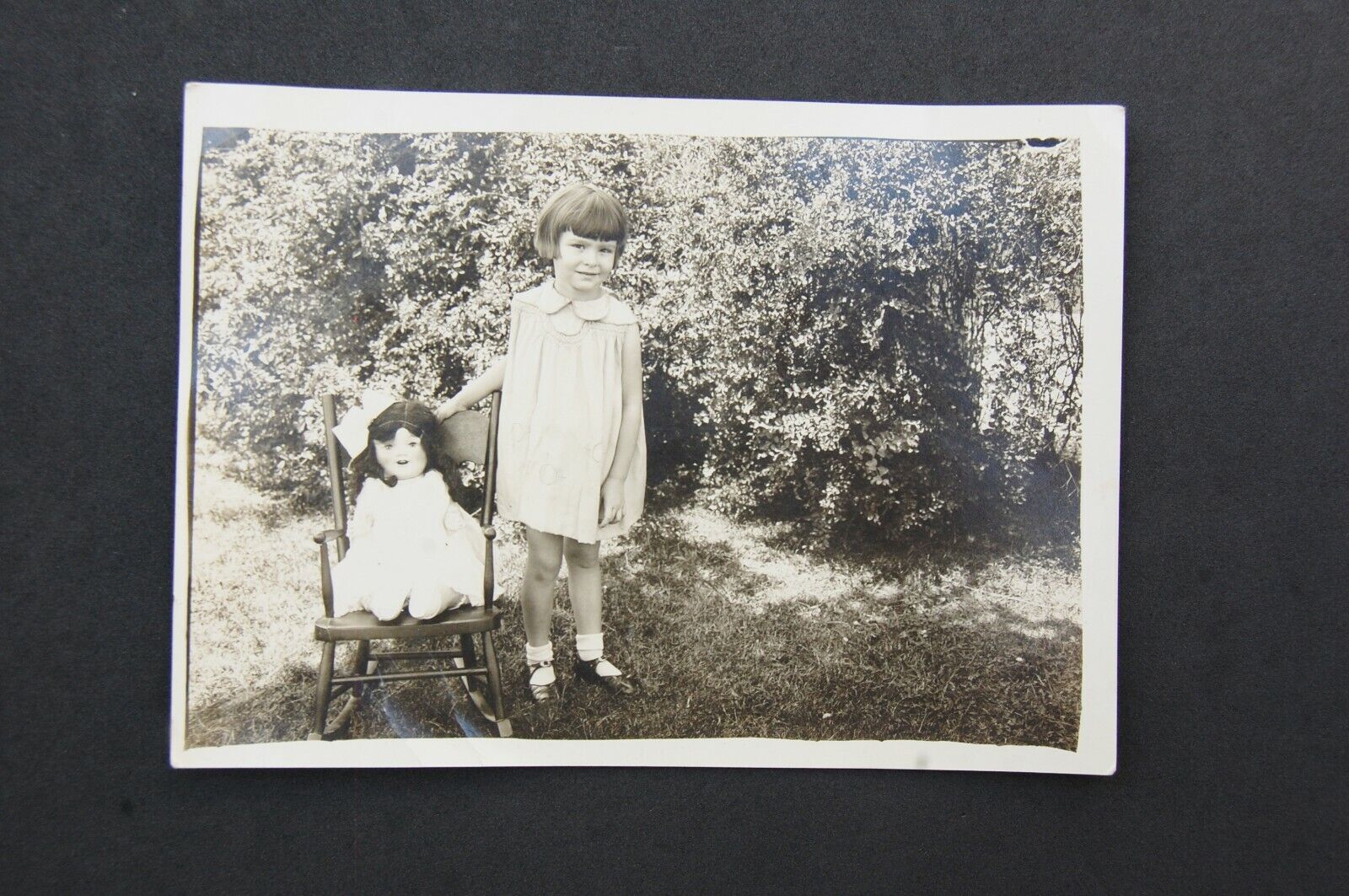 Antique Vintage 1920-1930 Girl Child & Doll Rocker