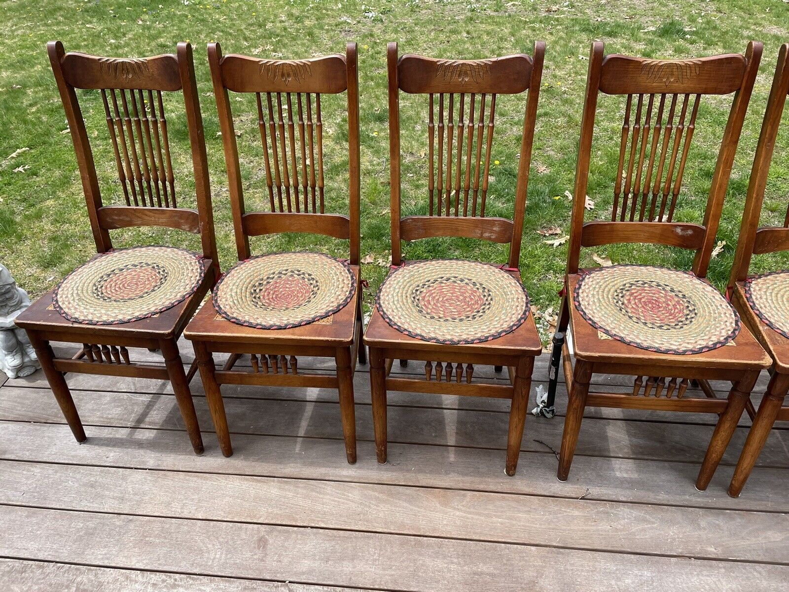 Set of 8 Antique Early 1900s "Larkin" Walnut Chairs