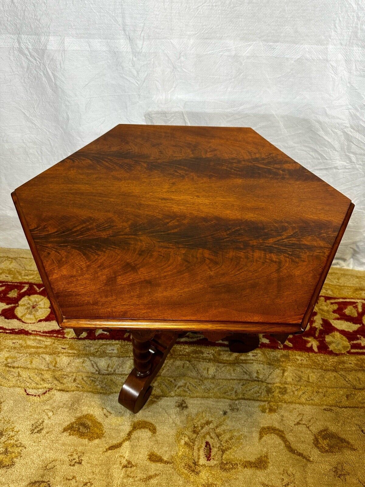 Victorian Renaissance Revival Table with Ornate Carved Edges