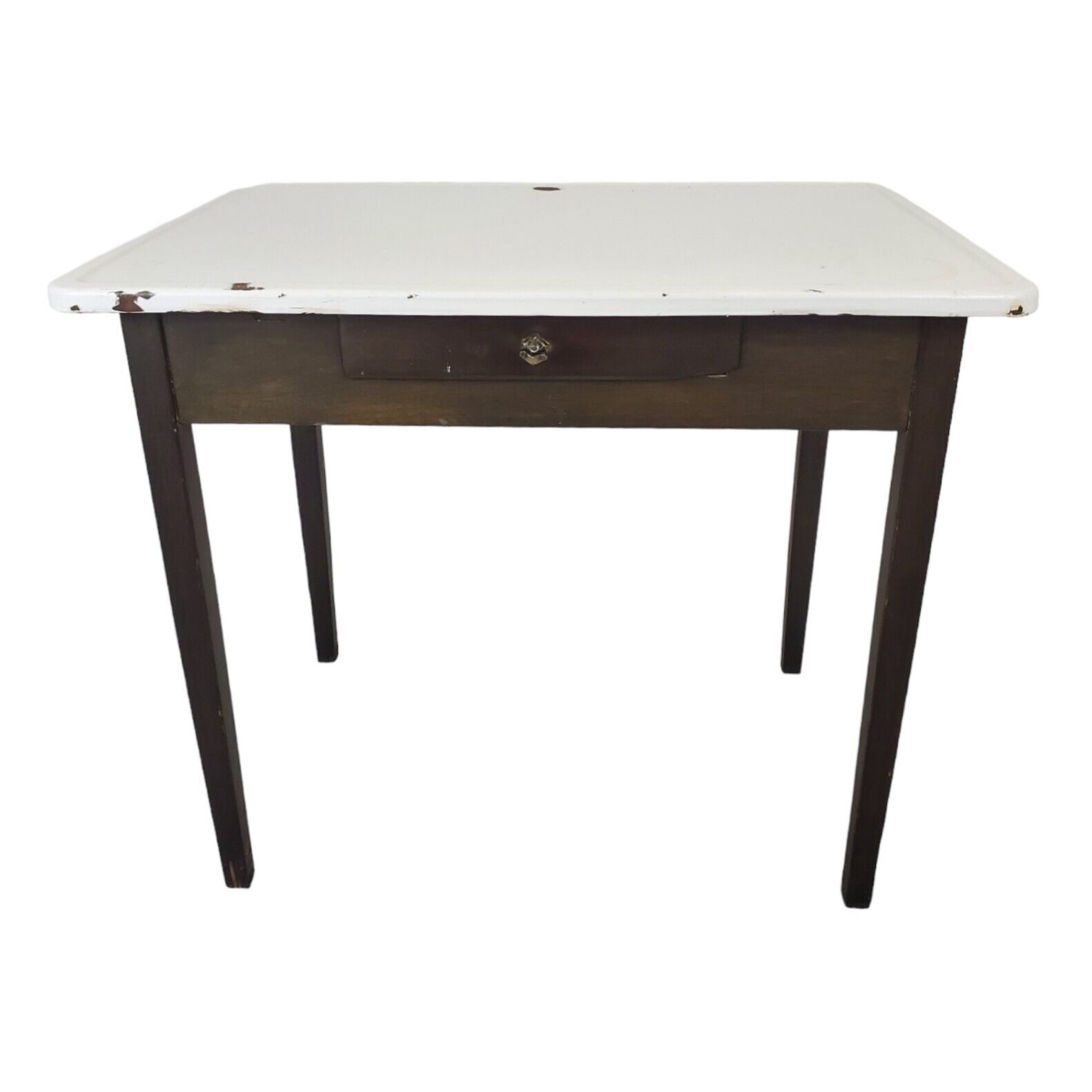 Enamel Top Vintage Kitchen Table French Victorian Style