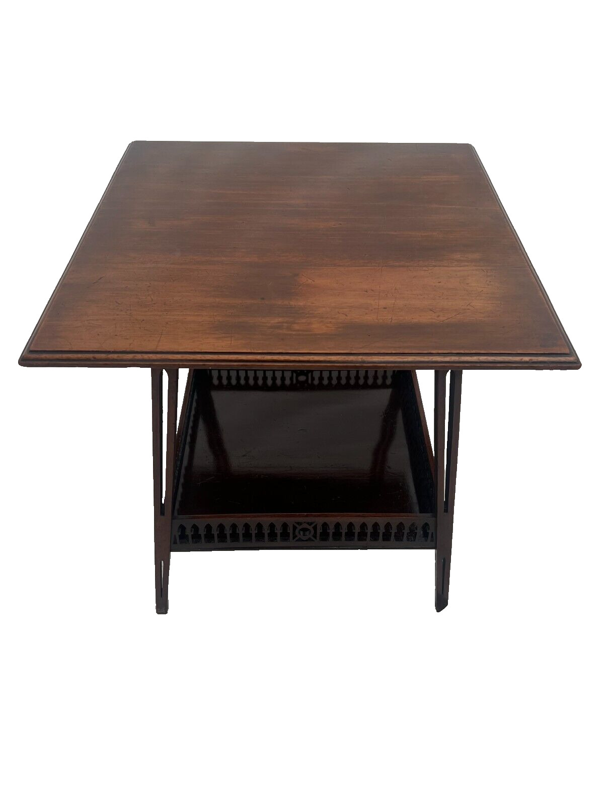 Victorian Square Table with Mahogany Lace Carving
