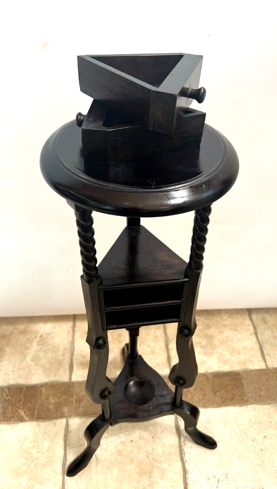 Victorian Small Round Table with Two Drawers