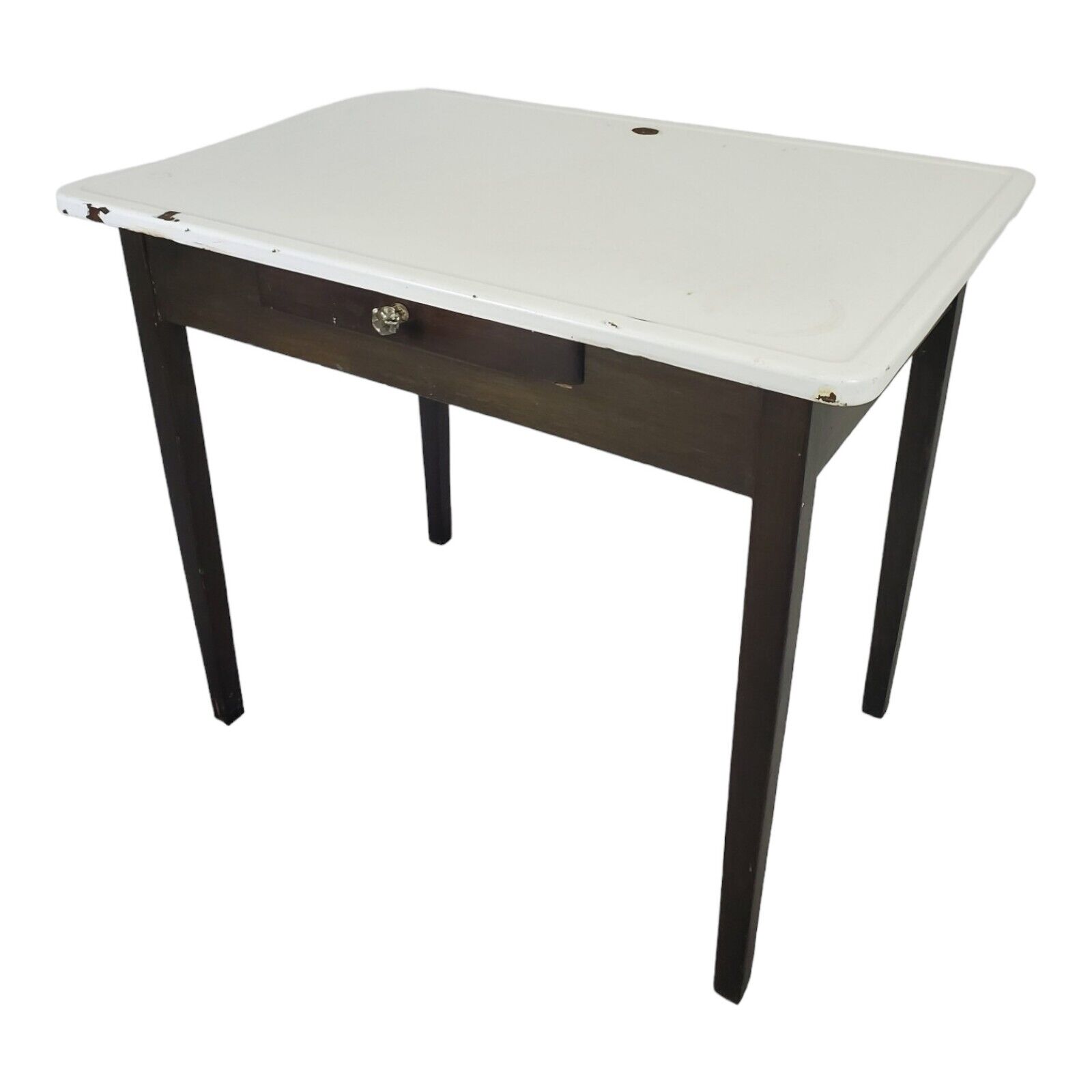 Enamel Top Vintage Kitchen Table French Victorian Style