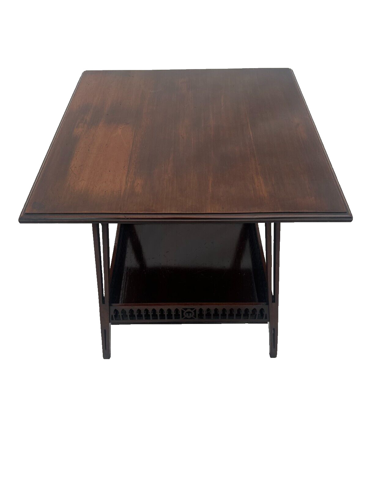 Victorian Square Table with Mahogany Lace Carving