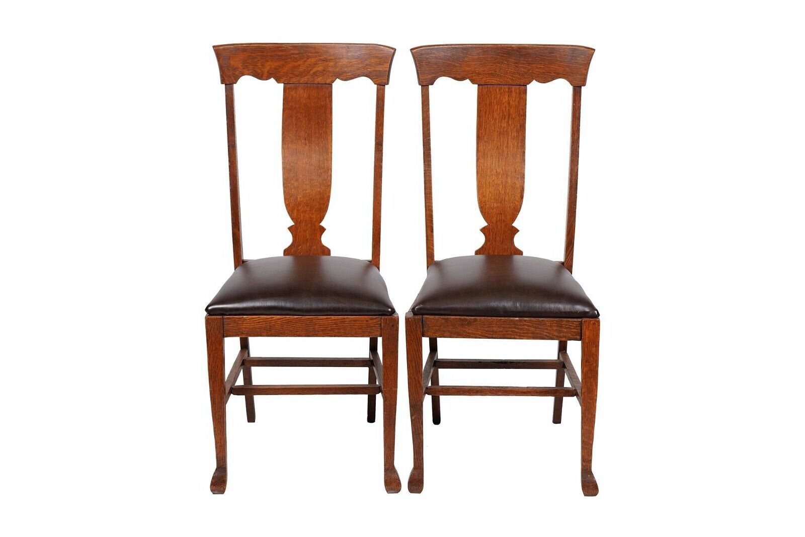 Antique American Oak Dining Chairs - Set of 4