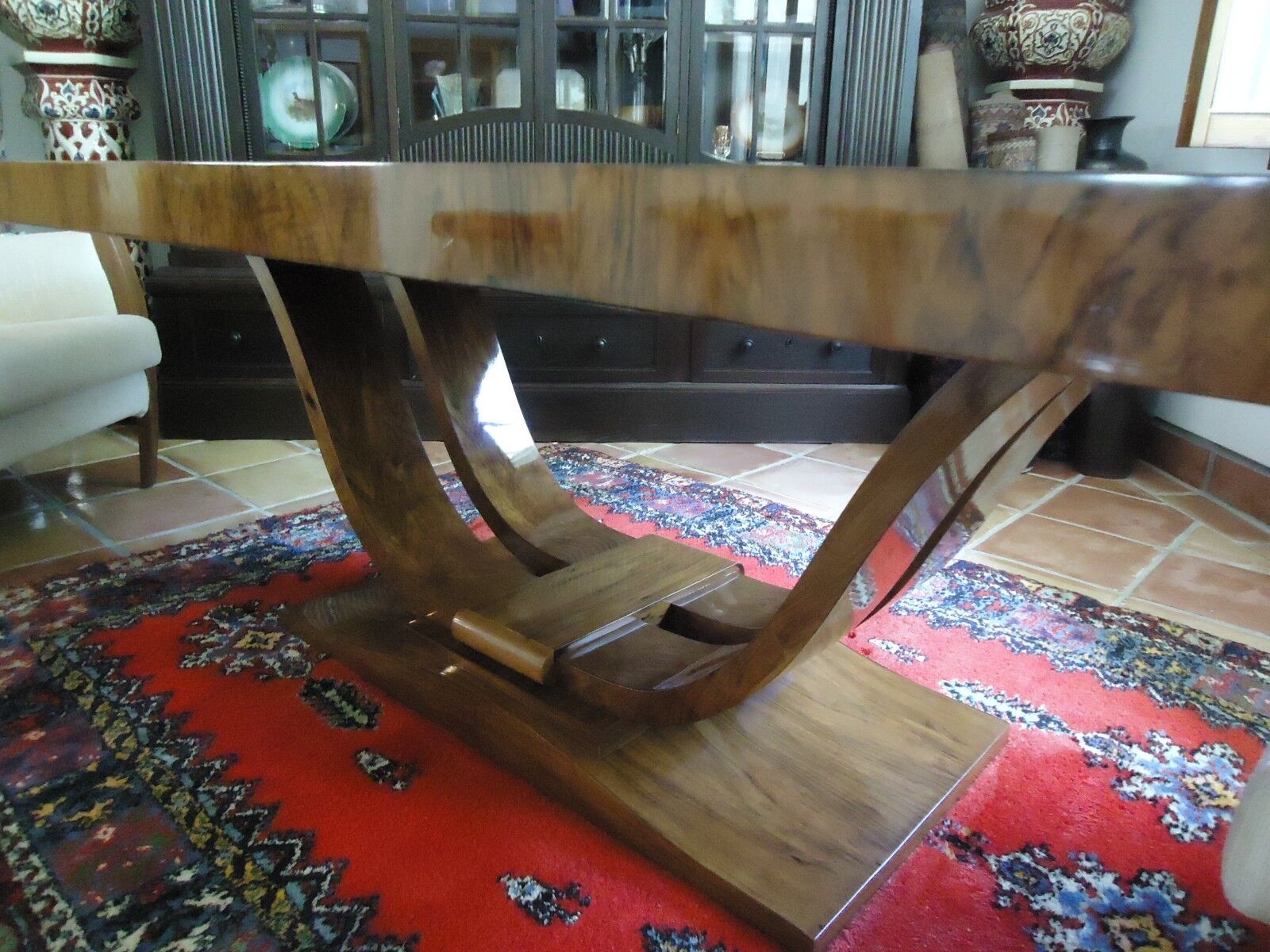 Art Deco French Walnut Table - 37" x 67