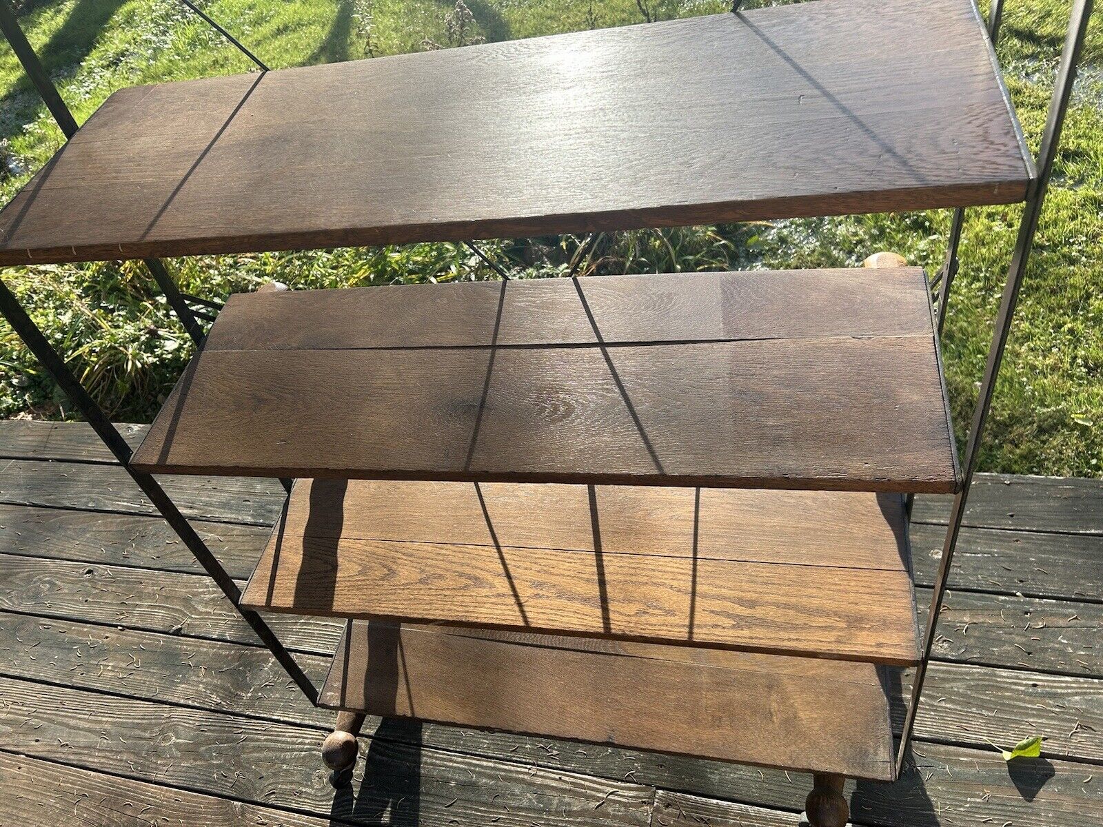 Vintage bakers rack table retro design aesthetic