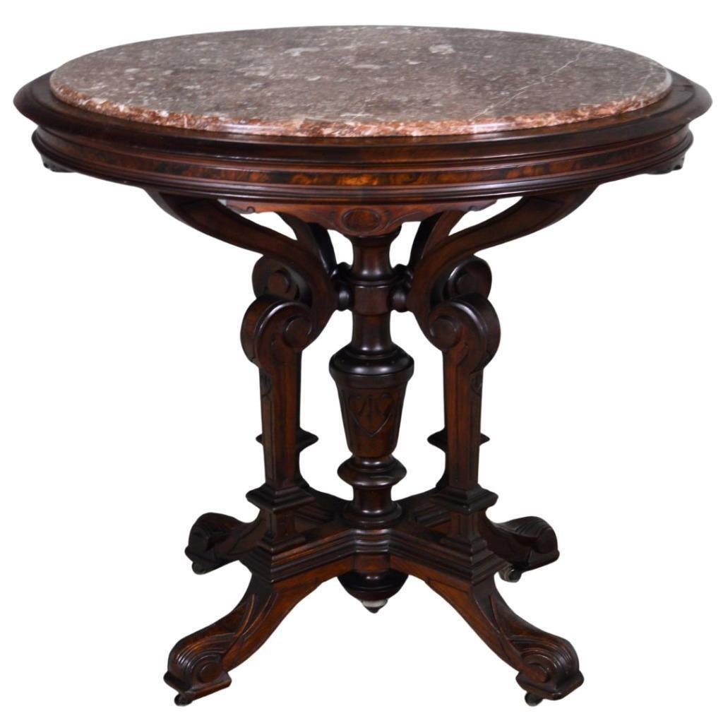 Victorian Oval Marble Top Parlor Table #22094