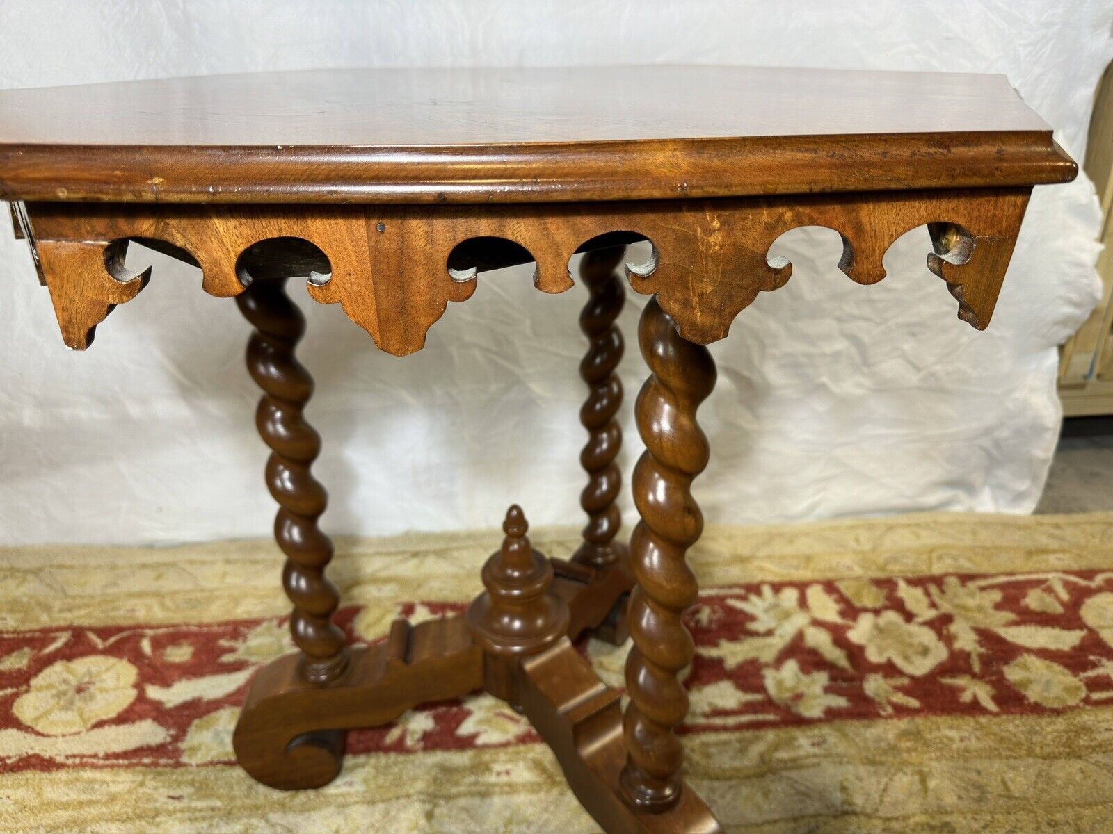 Victorian Renaissance Revival Table with Ornate Carved Edges