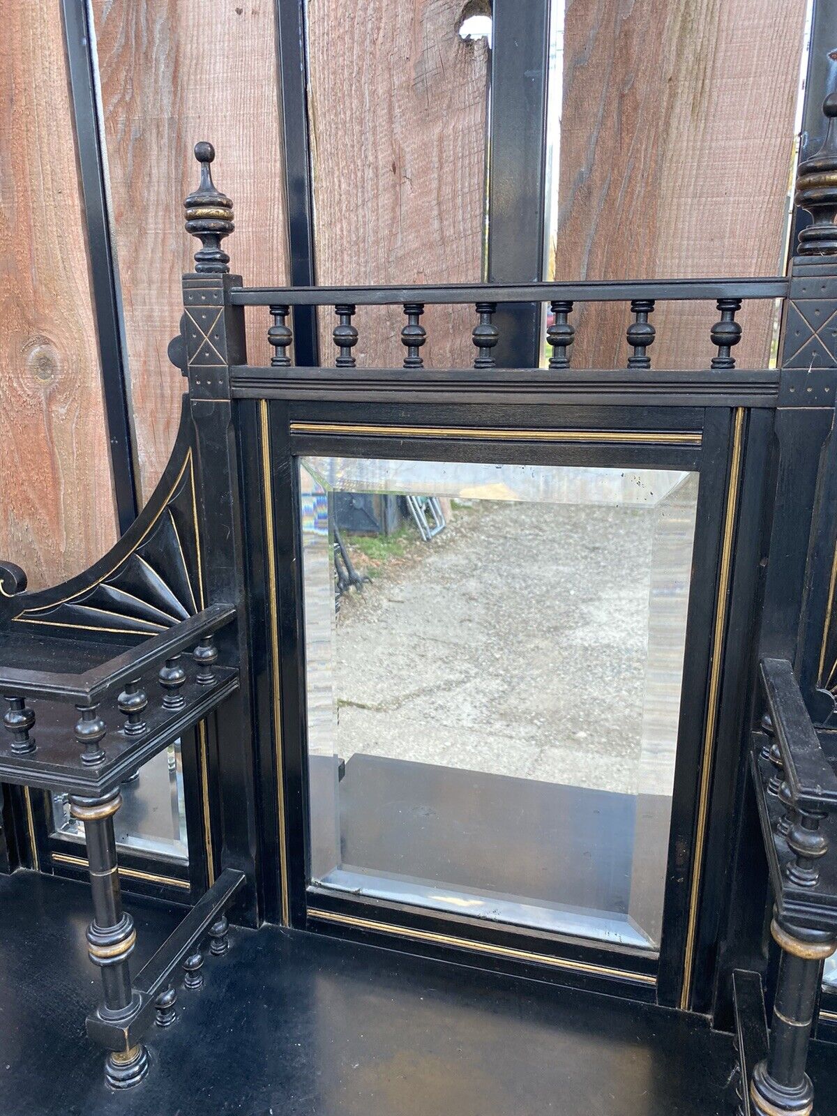 Ebonized Victorian Aesthetic Movement Etagere Stand Cabinet